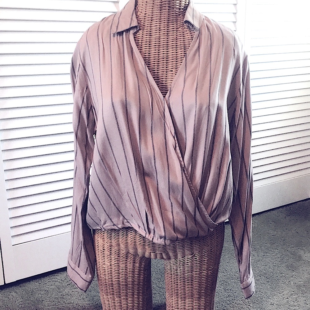 Faux wrap blouse